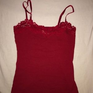 Bright Red Lace Tank